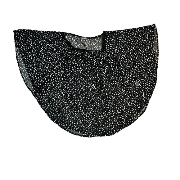 newberry sheer top butterfly circular sleeves black white polka dots size 12 - Picture 4 of 10